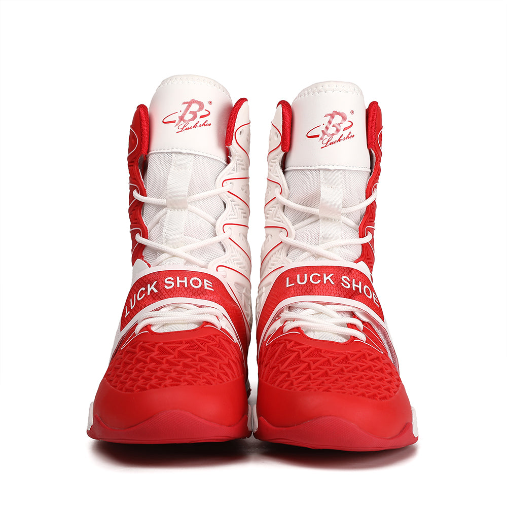 Men's Boxing Shoes Red/ White LS308