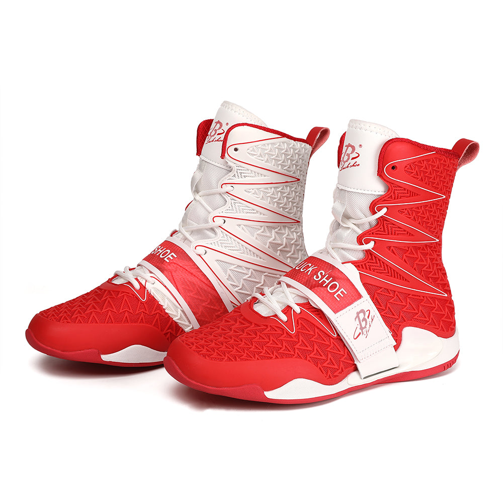 Men's Boxing Shoes Red/ White LS308