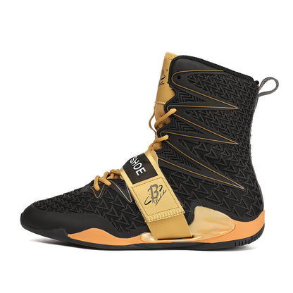 Men's Boxing Shoes Black/ Gold LS308