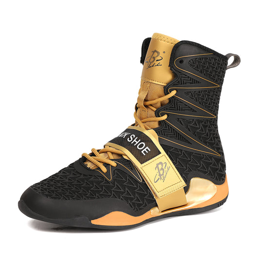 Men's Boxing Shoes Black/ Gold LS308