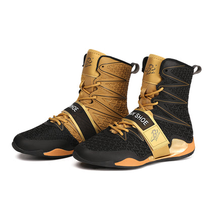 Men's Boxing Shoes Black/ Gold LS308