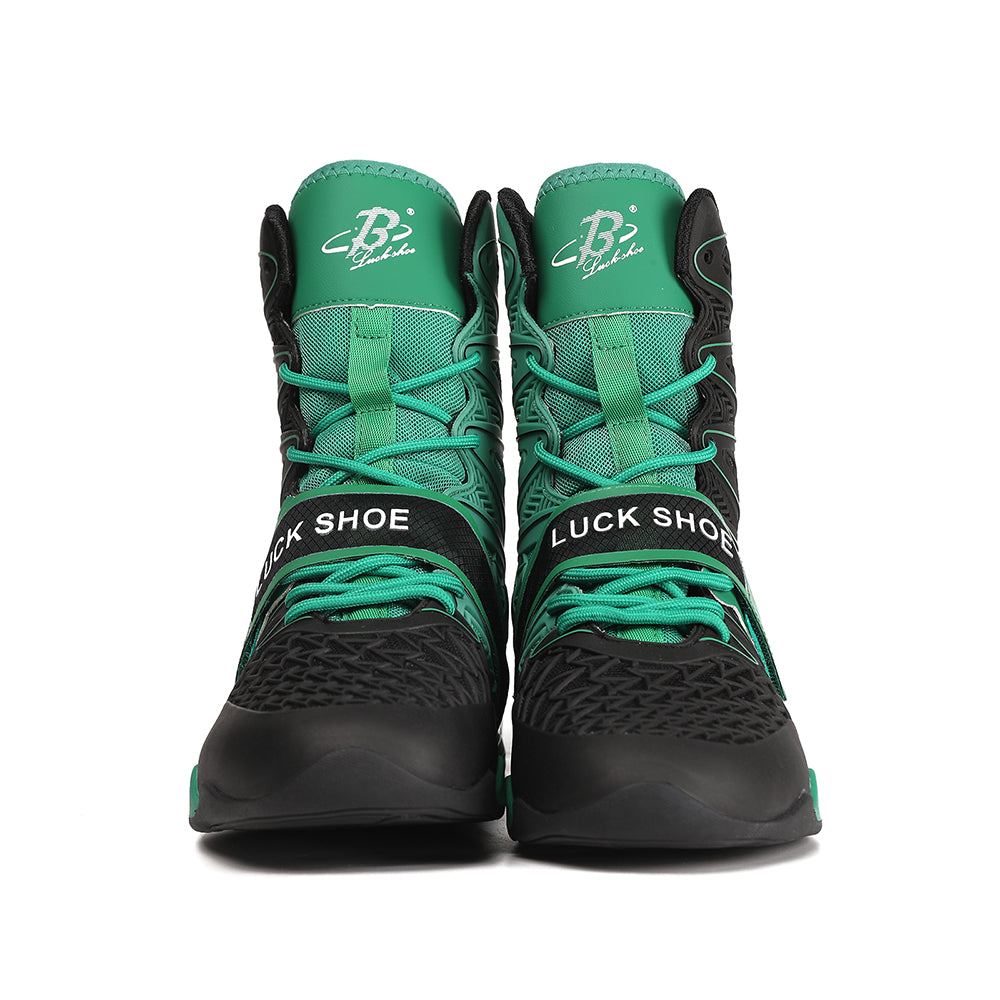 Men's Boxing Shoes Black/ Green LS308