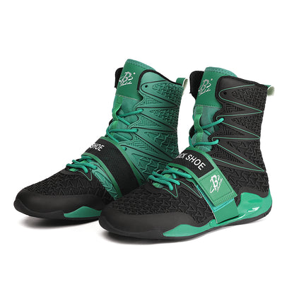 Men's Boxing Shoes Black/ Green LS308